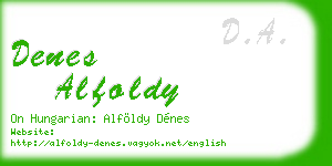 denes alfoldy business card
